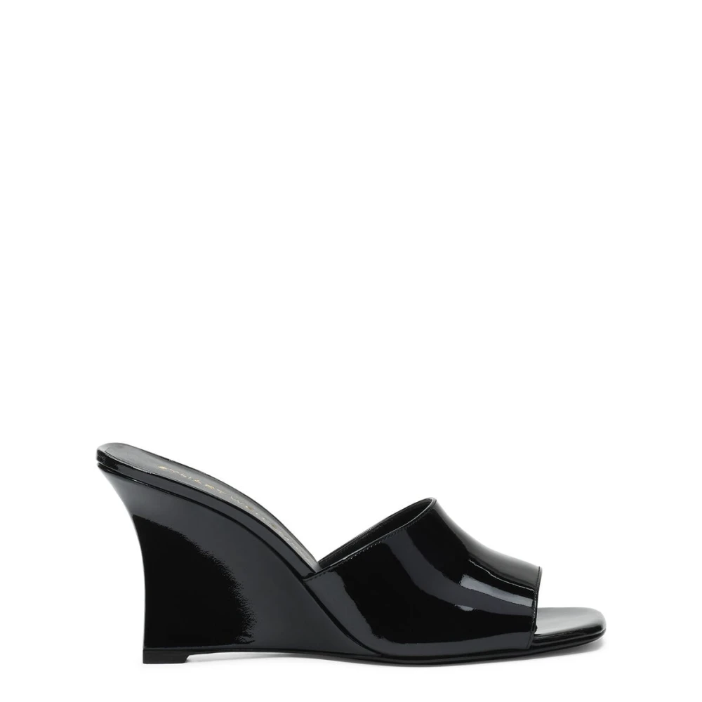 Stuart Weitzman Women's Black Vinnie Wedge Mule 85 - Wedges - 5 1/2 Uk - Shoes