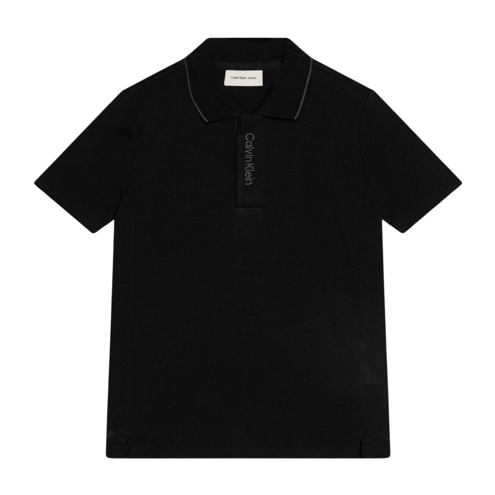 Calvin Klein Jeans Boys Kids' Embroidered Logo Short Sleeve Polo Shirt - Ck Black - 10Y - Image 3