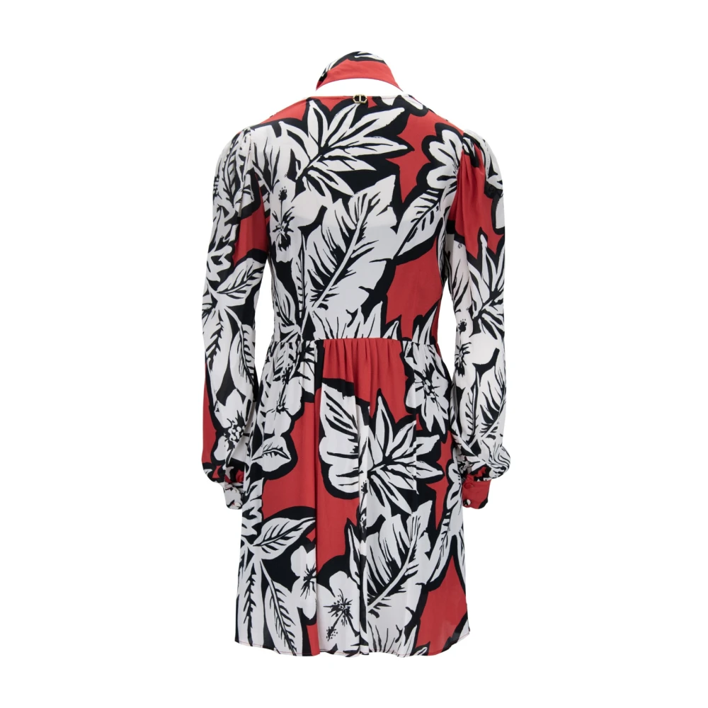 Twinset Korte V-hals jurk met pofschouders Multicolor Dames