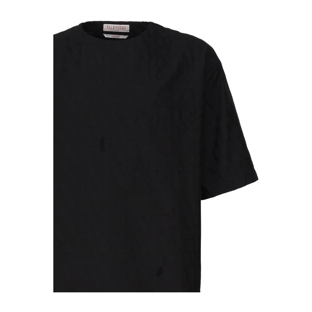Valentino Garavani Zwarte Crew Neck T-shirt met Iconographe Motif Black Heren