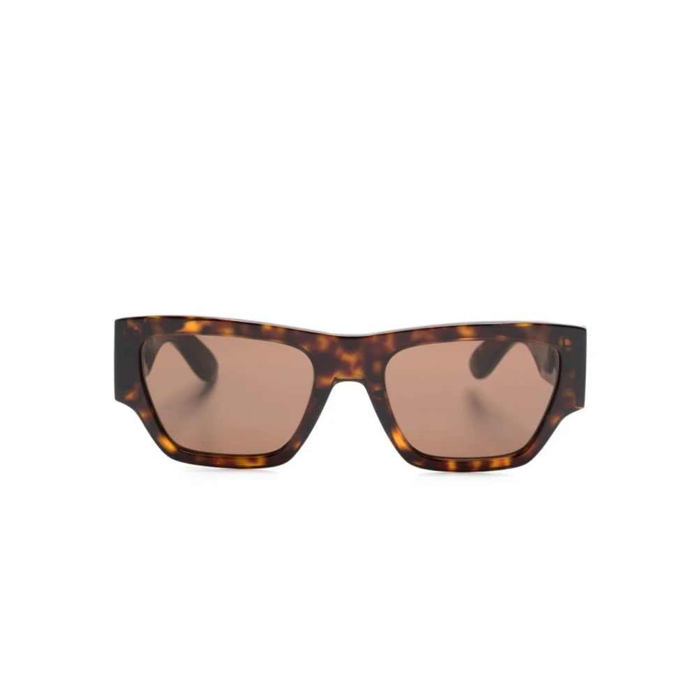 Alexander Mcqueen Men's Brown Sunglasses, One Size, Square Sunglasses Tortoiseshell Effect