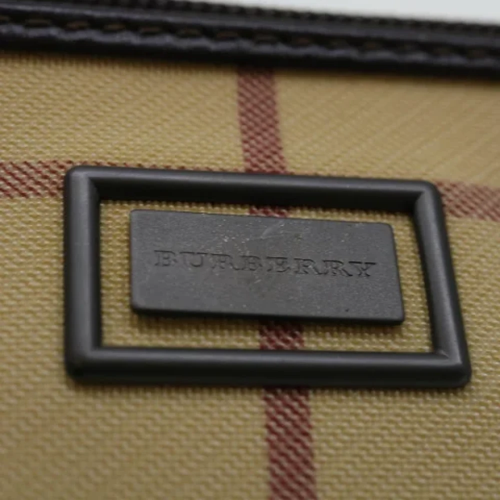 Burberry Vintage Pre-owned Canvas clutches Beige Dames