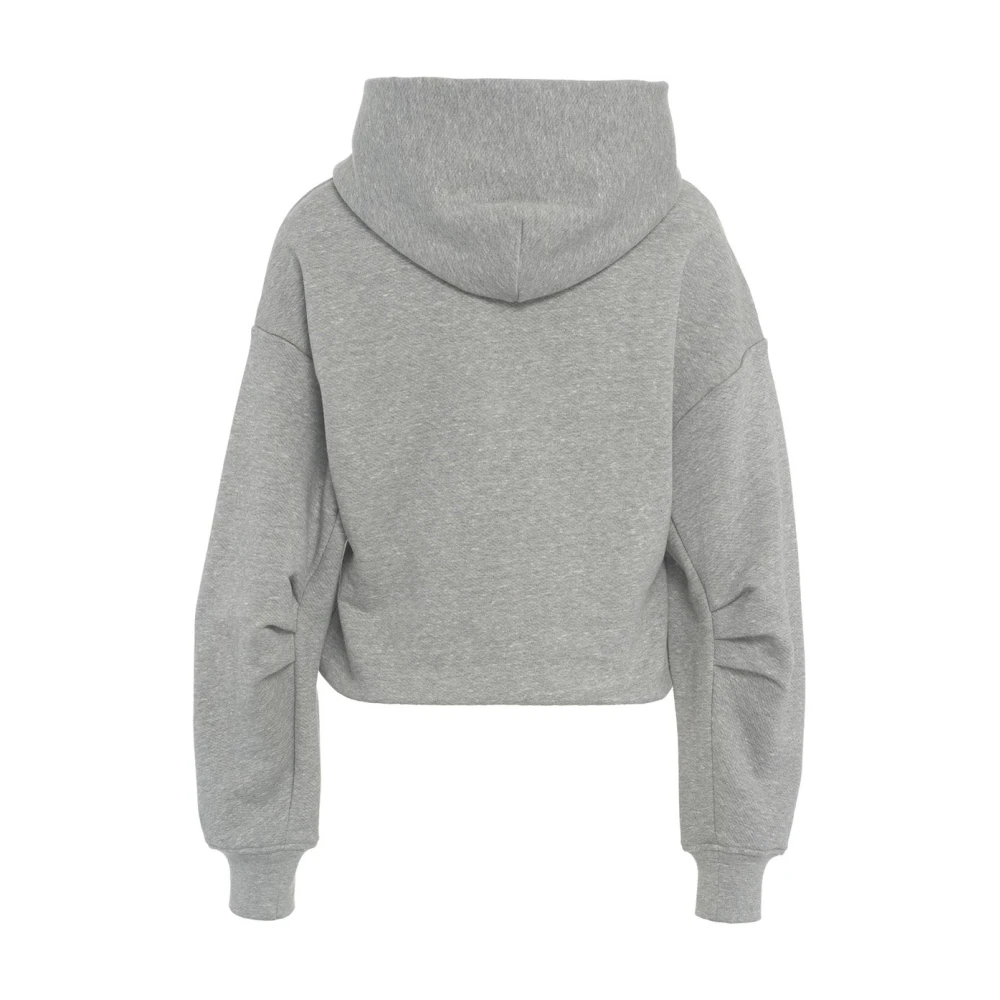 closed Grijze Cropped Hoodie met reliëflogo Gray Dames