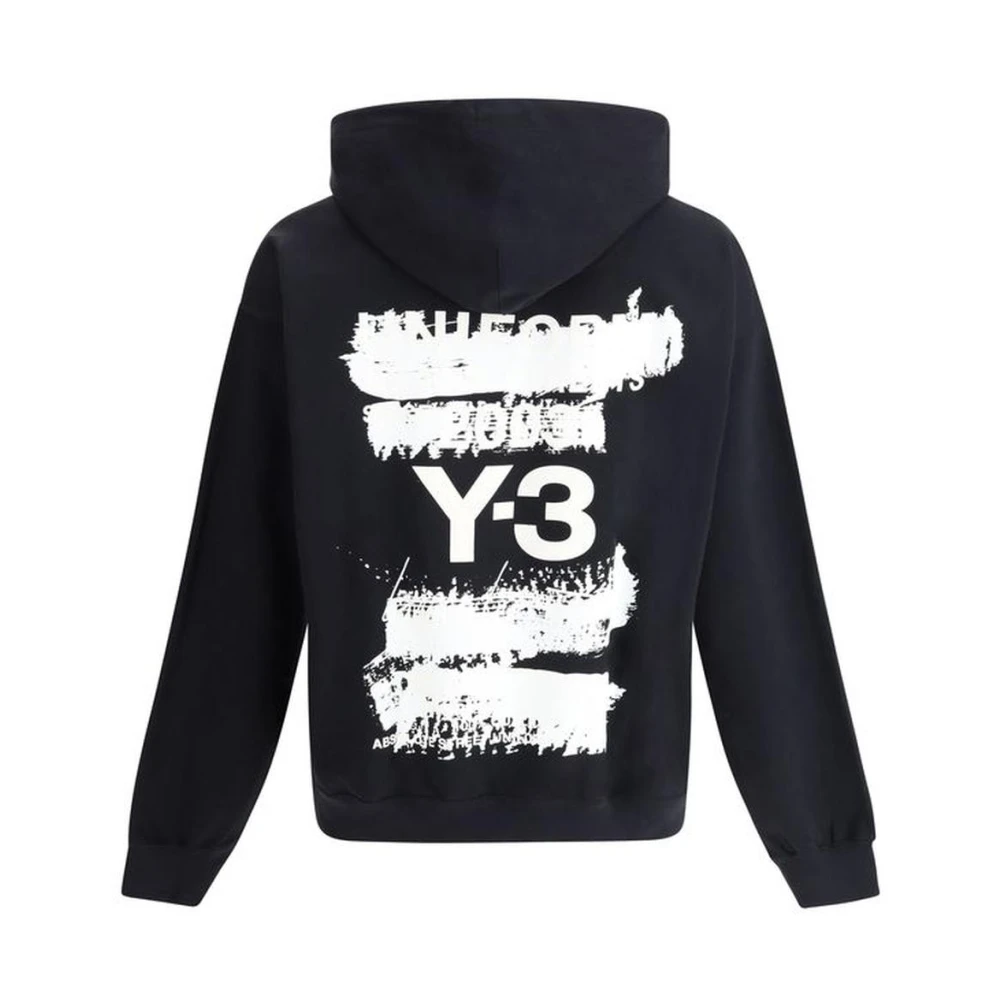 Y-3 Maxi Print Hoodie met Trekkoord Black Heren