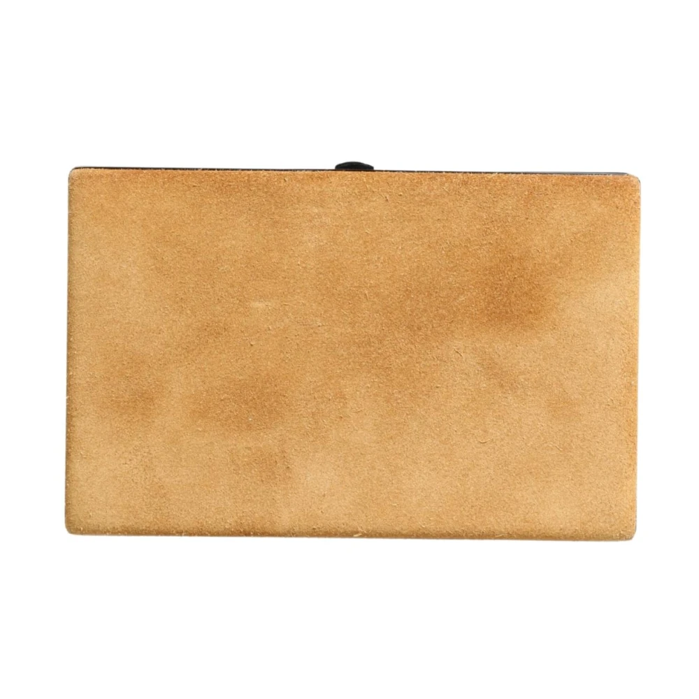 Dolce & Gabbana Vrouw Beige Tassen Dames, One Size, Leer, Velvet Kalfsleren Clutch