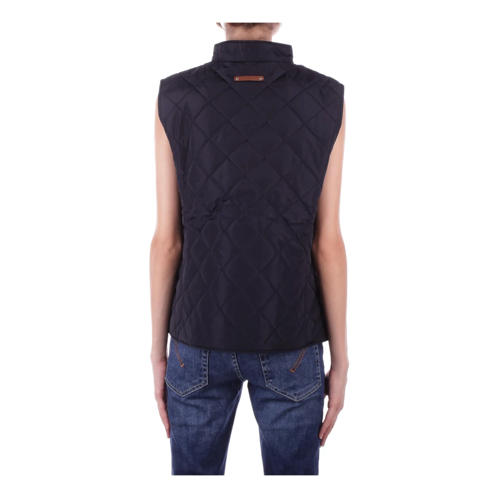 Ralph Lauren Blauw Logo Voorkant Knoop Jas Blue Dames