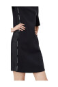black-straight-dress-with-logo-band