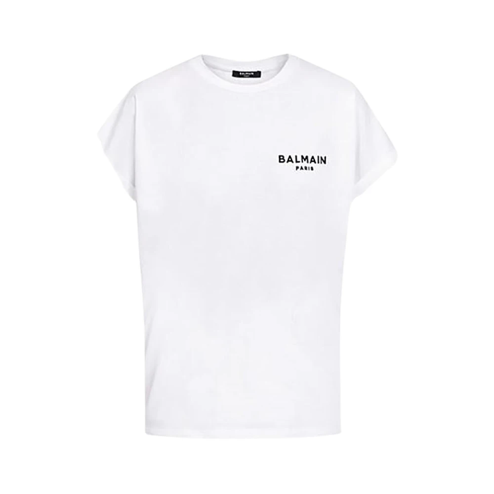 Balmain Casual wit en zwart katoenen T-shirt White Heren