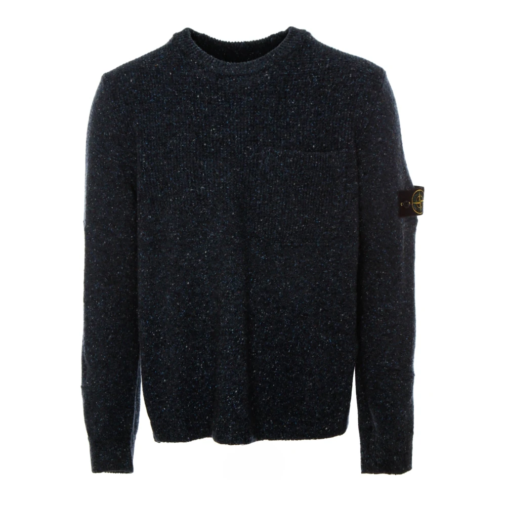 Stone Island Geribbelde Crew Neck Sweater Blue Heren