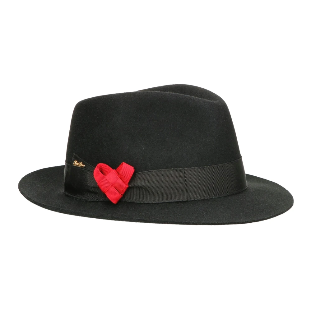 Borsalino Hart Origami Fedora Hoed Black Dames
