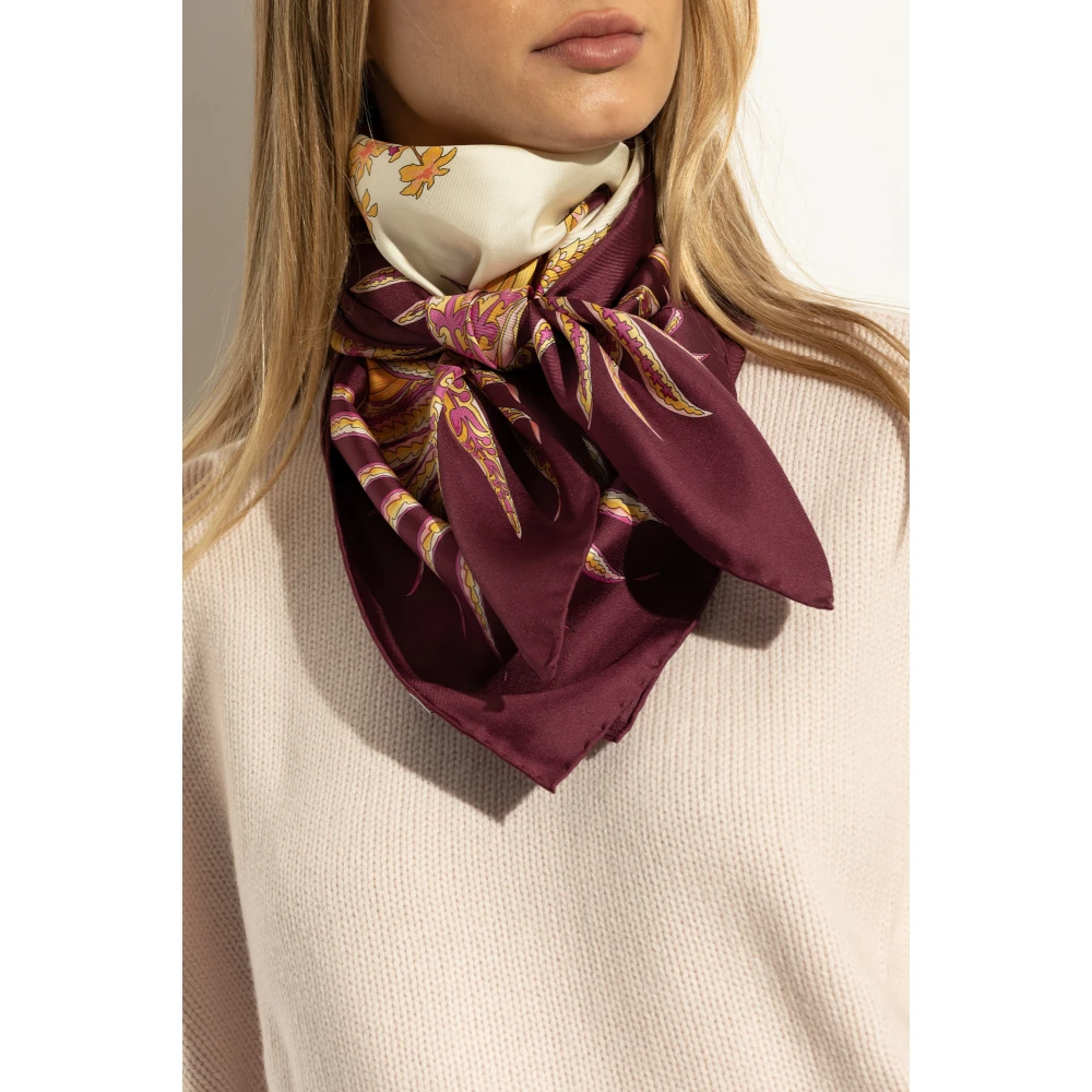 Salvatore Ferragamo Zijden sjaal met print Red Dames
