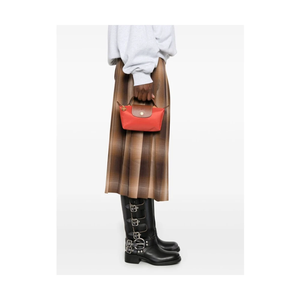 Longchamp Canvas lederwaren met top handvat Red Dames