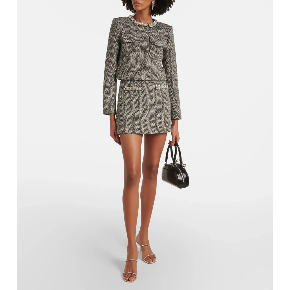 Self Portrait Geknipte Stijlvolle Jas Versierd Aw24-060Ja-B Black Dames