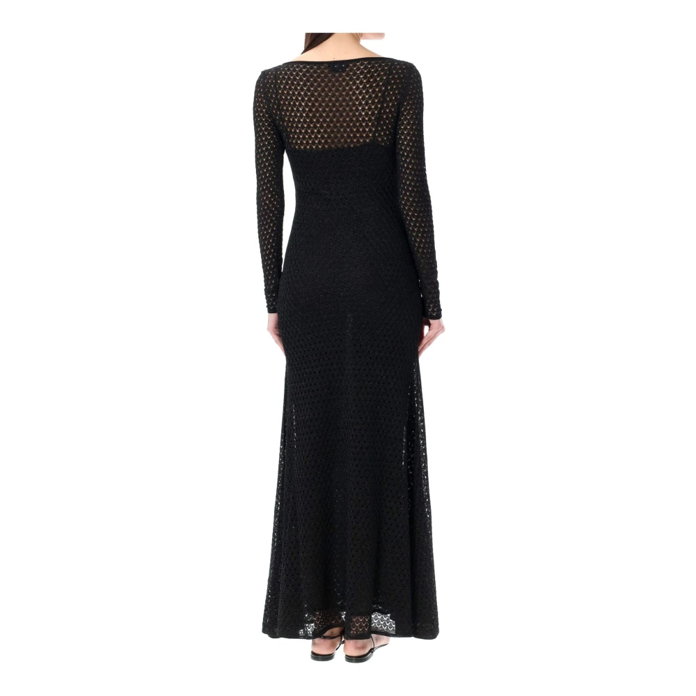 Tom Ford Lurex Crochet Maxi Jurk Black Dames