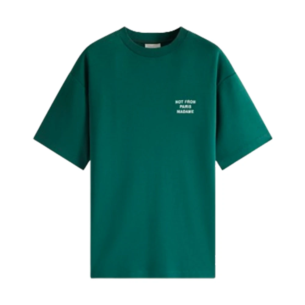 Drole de Monsieur Groen T-shirt met bedrukte print op de rug Green Heren