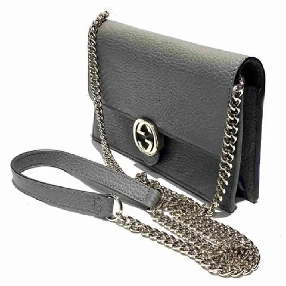 Gucci Vintage Pre-owned Leather wallets Gray Dames
