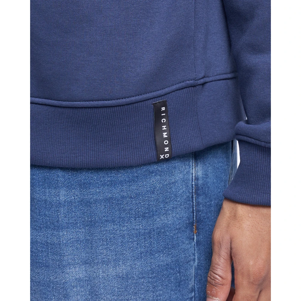 John Richmond Hoodie met trekkoord Blue Heren