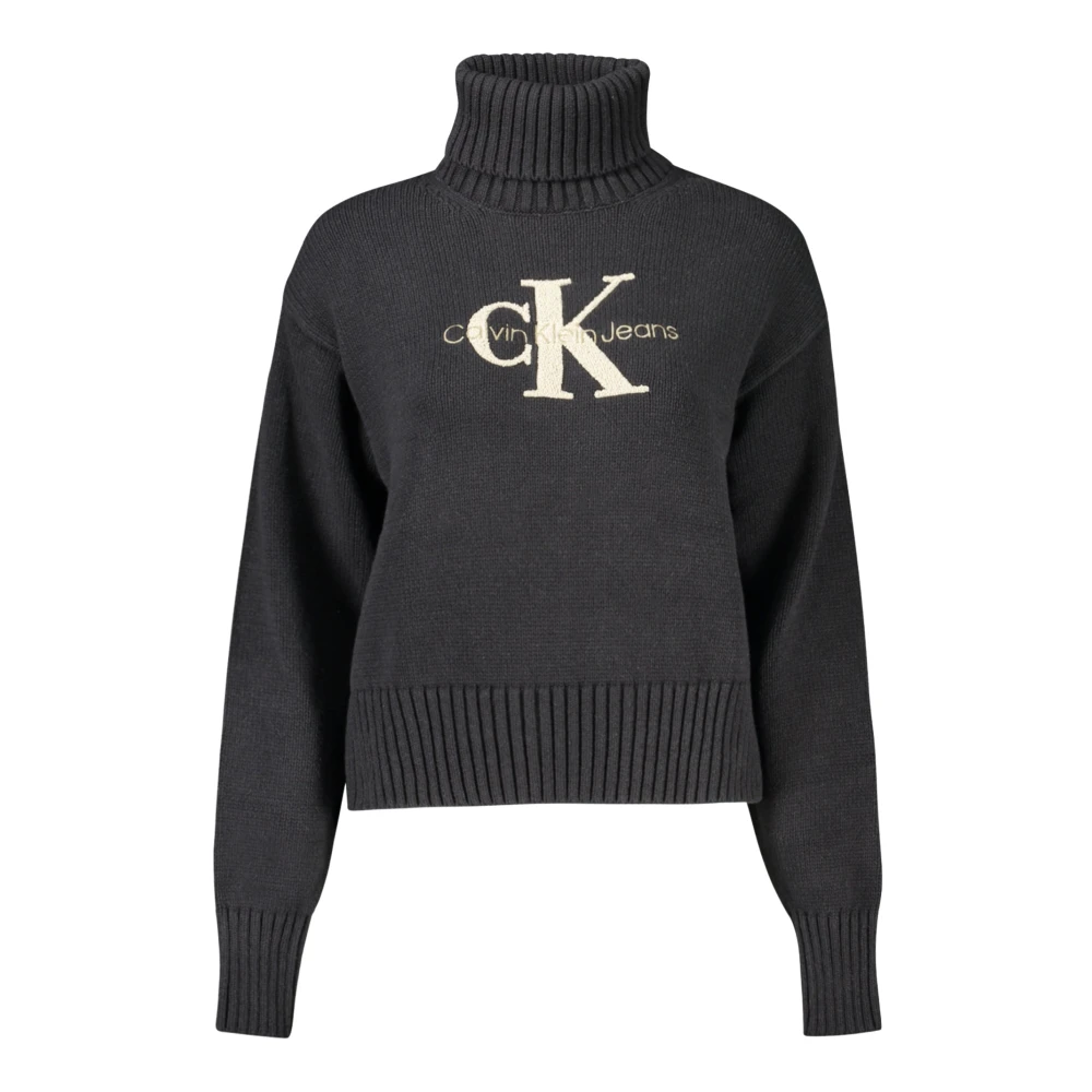 Calvin Klein Zwarte trui met lange mouwen en logo Black Dames