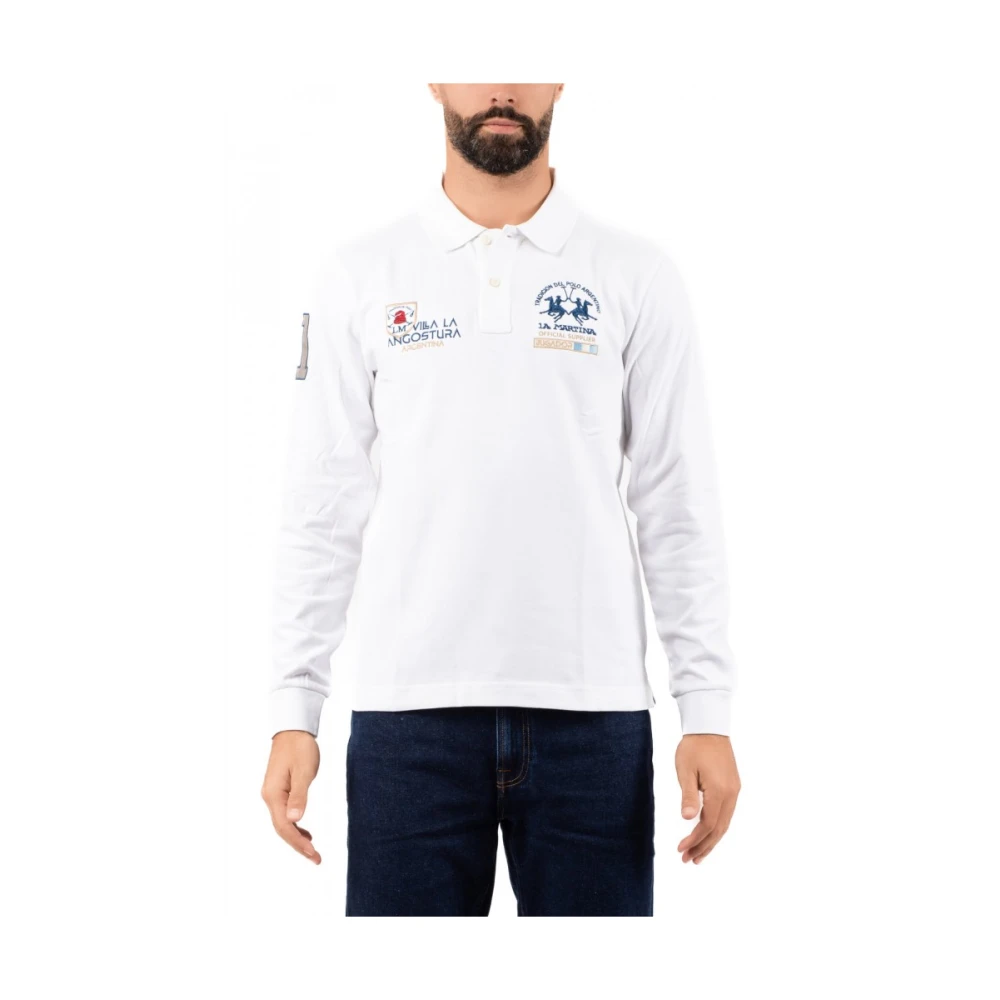 LA MARTINA Stad Geborduurd Heren Polo Shirt Beige Heren