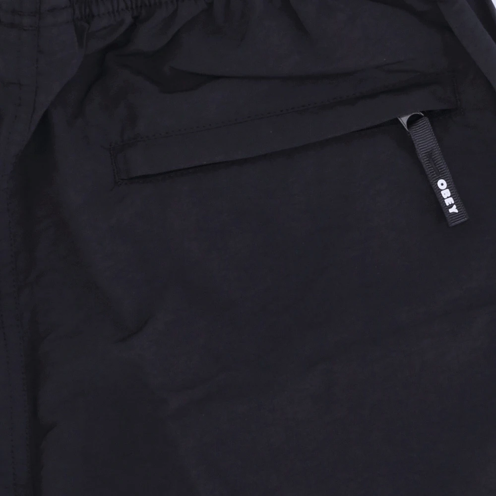 Obey Zwarte Angel Shorts met Verstelbare Riem Black Heren
