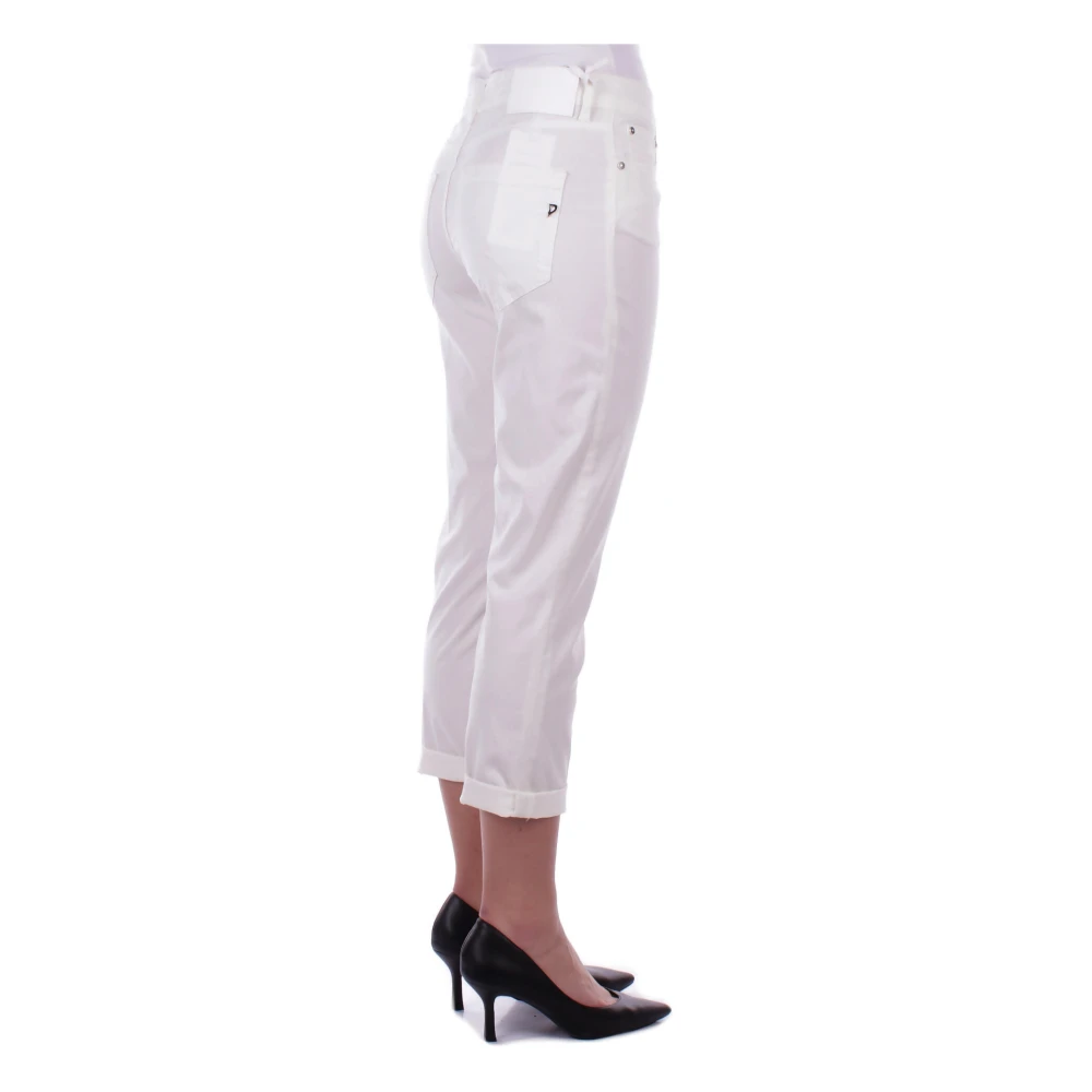Dondup Witte broek met knoopsluiting White Dames