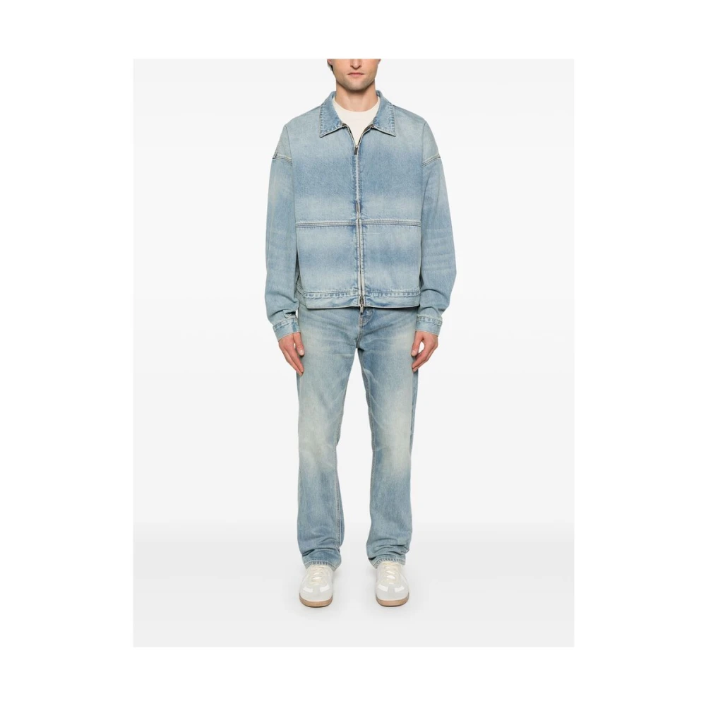 Fear Of God Lichtblauwe Jas met Rits en Zakken Blue Heren