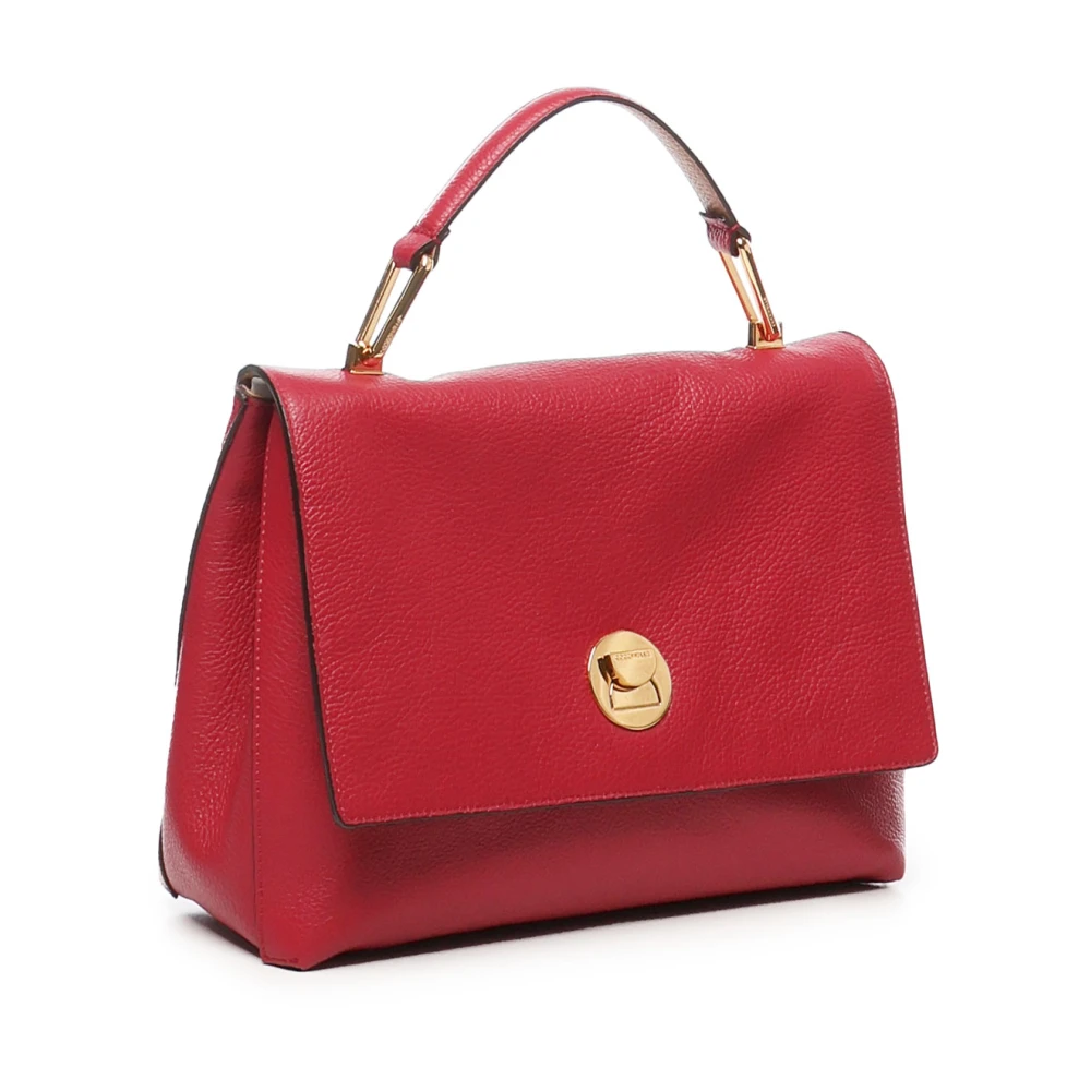 Coccinelle Rode Leren Schoudertas met Draaisluiting Red Dames