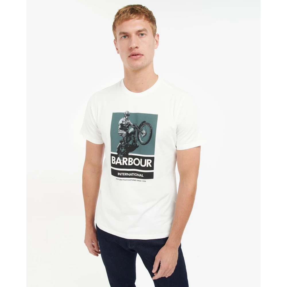 Barbour Archie Graphic-Print T-Shirt White Heren