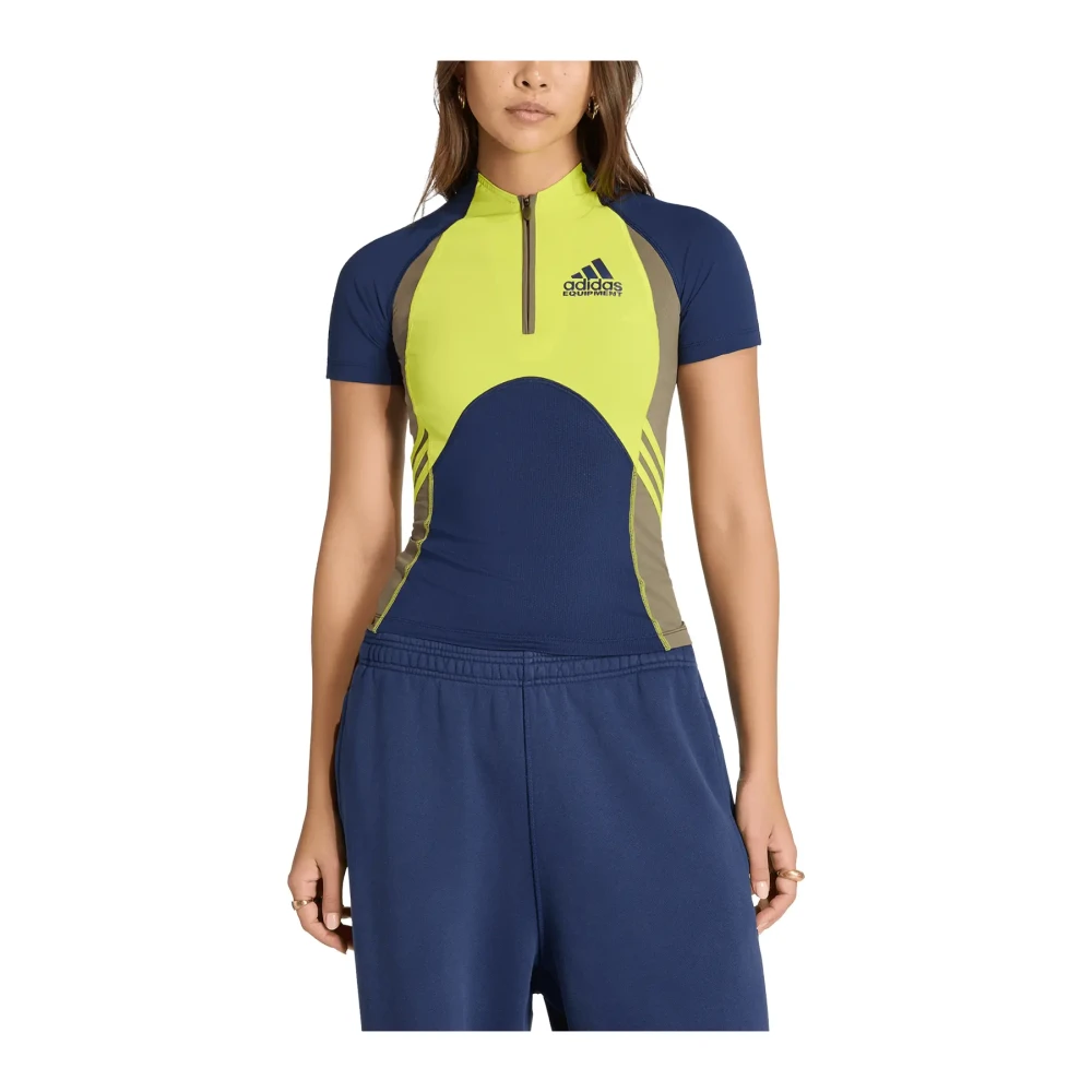 Adidas Women's Blue Eqt Tight Ss Tee - T-Shirts & Tops - M - Sport