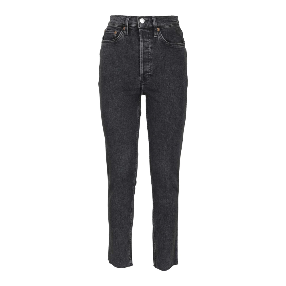 Re Done Retro High Rise Skinny Jeans Black Dames
