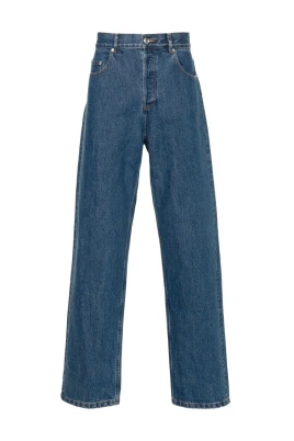 Klassiska Denim Jeans Låg Midja