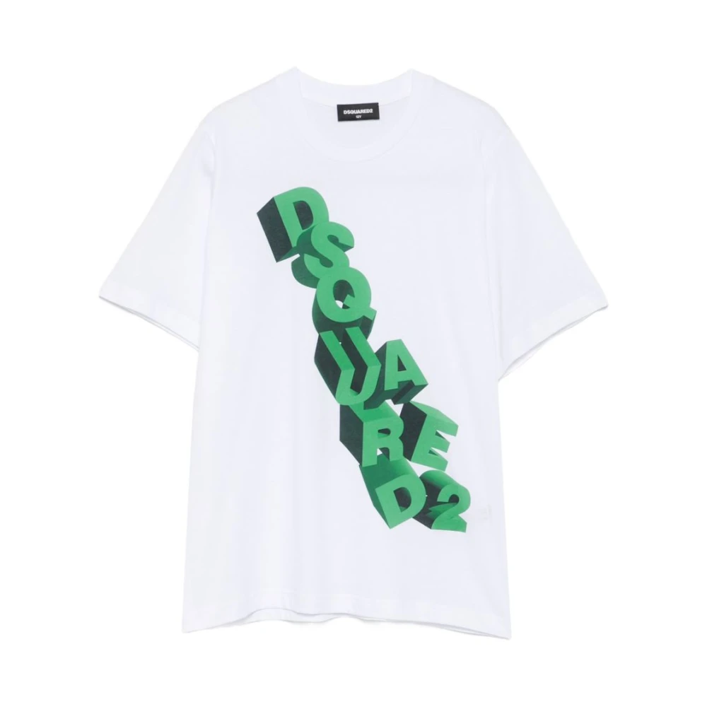 Dsquared2 Men's White Logo Crew-Neck T-Shirt