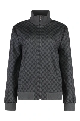 Bomullsblandning sweatshirt med full dragkedja