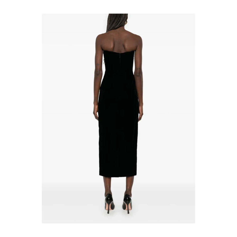 Mugler Zwart Fluweel Jurk Elegante Stijl Black Dames