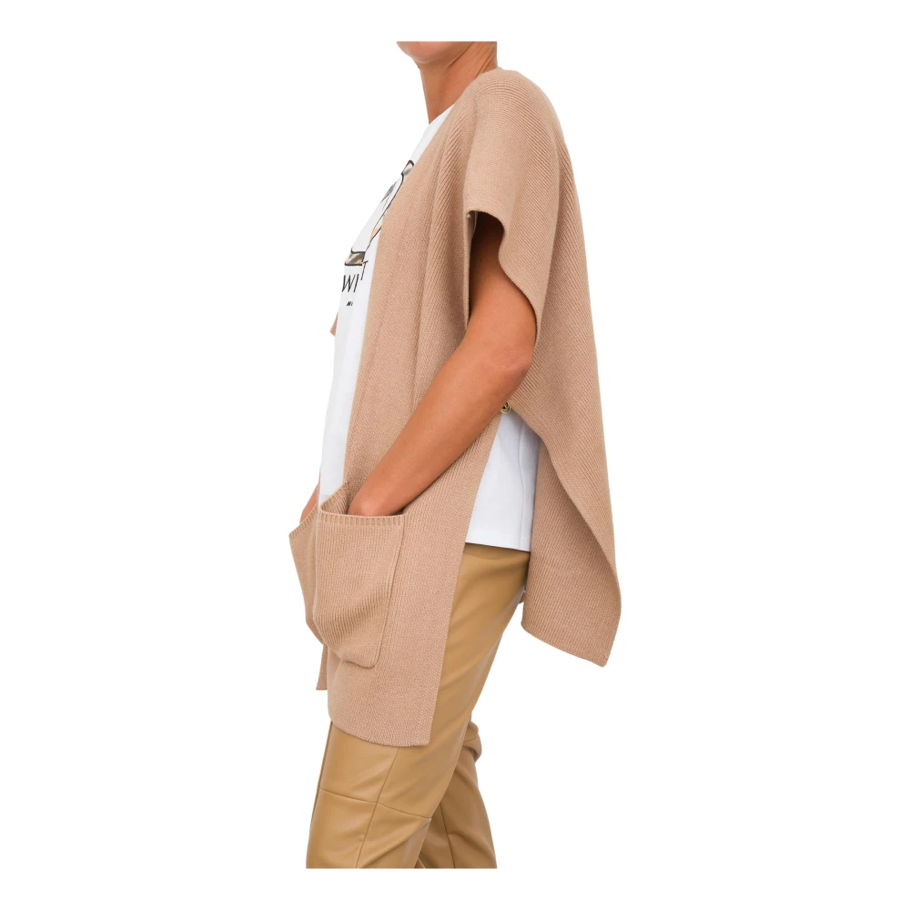 Twinset Beige Poncho voor Stijlvolle Look Beige Dames