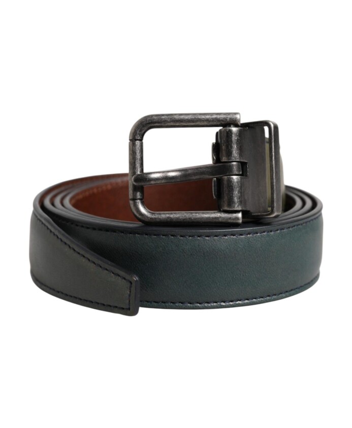 ceinture-en-cuir-vert-avec-boucle-en-metal