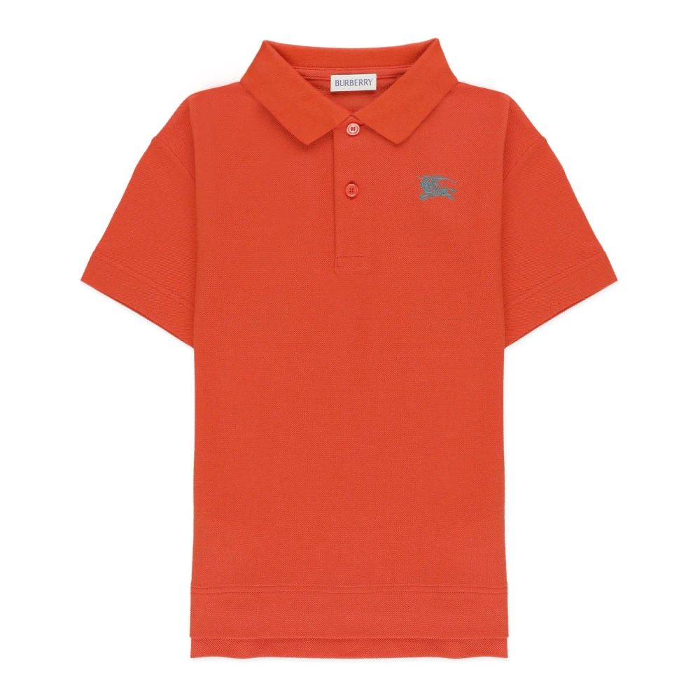 Burberry Barn Orange Polo Skjorta Krage Logo Orange, Pojke