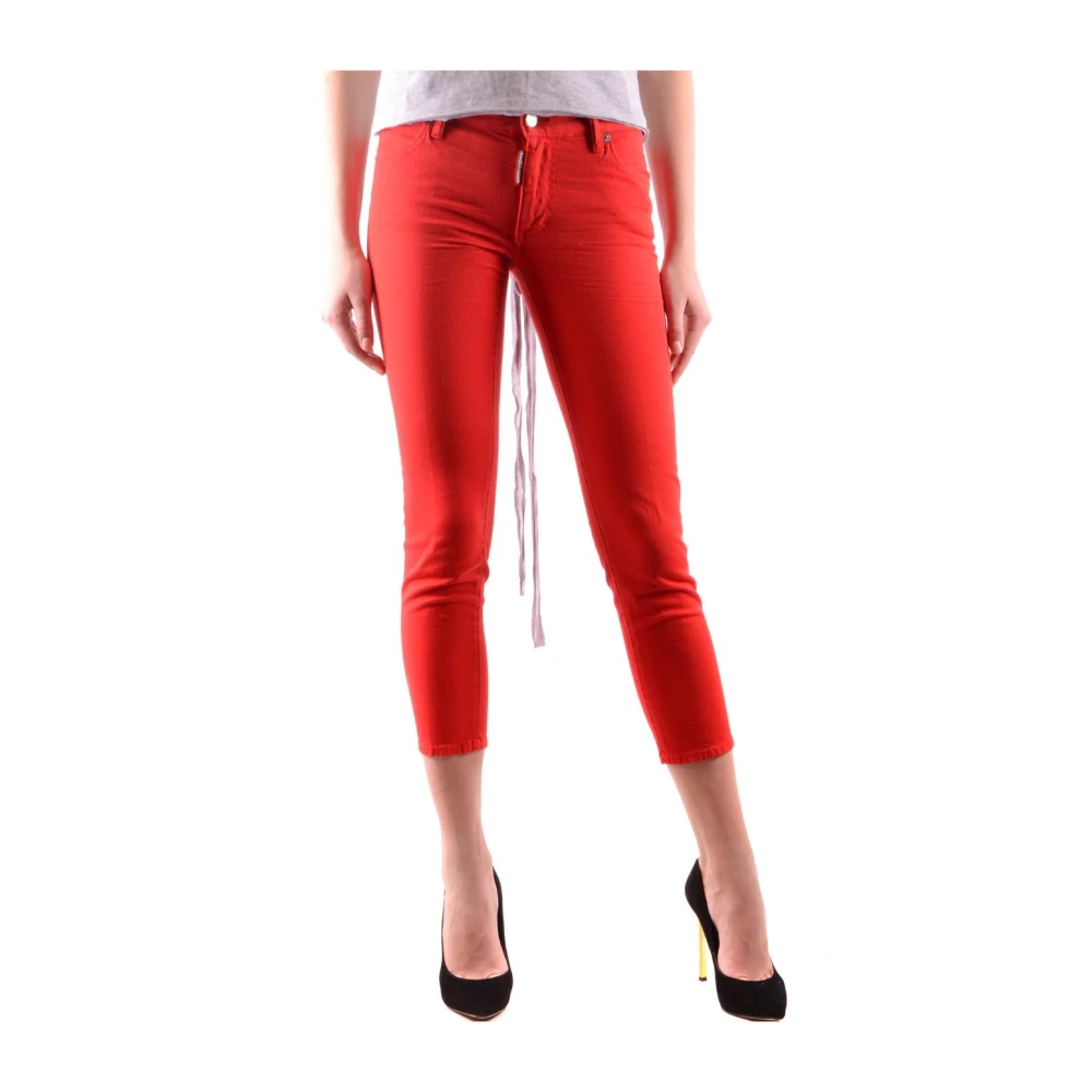 Dsquared2 Stiliga Cropped Jeans för Kvinnor Red, Dam