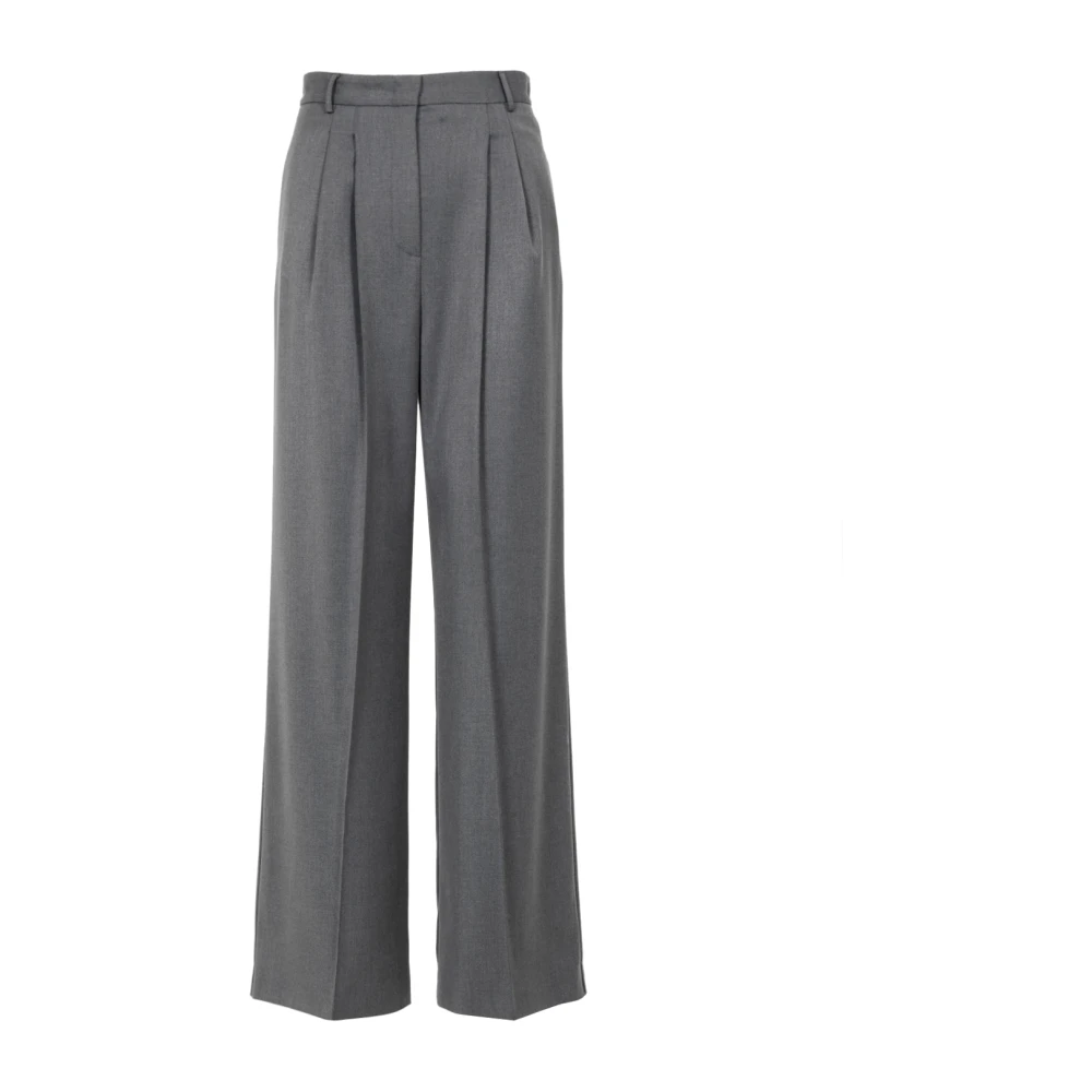 Simona Corsellini Wijde broek met hoge taille Gray Dames
