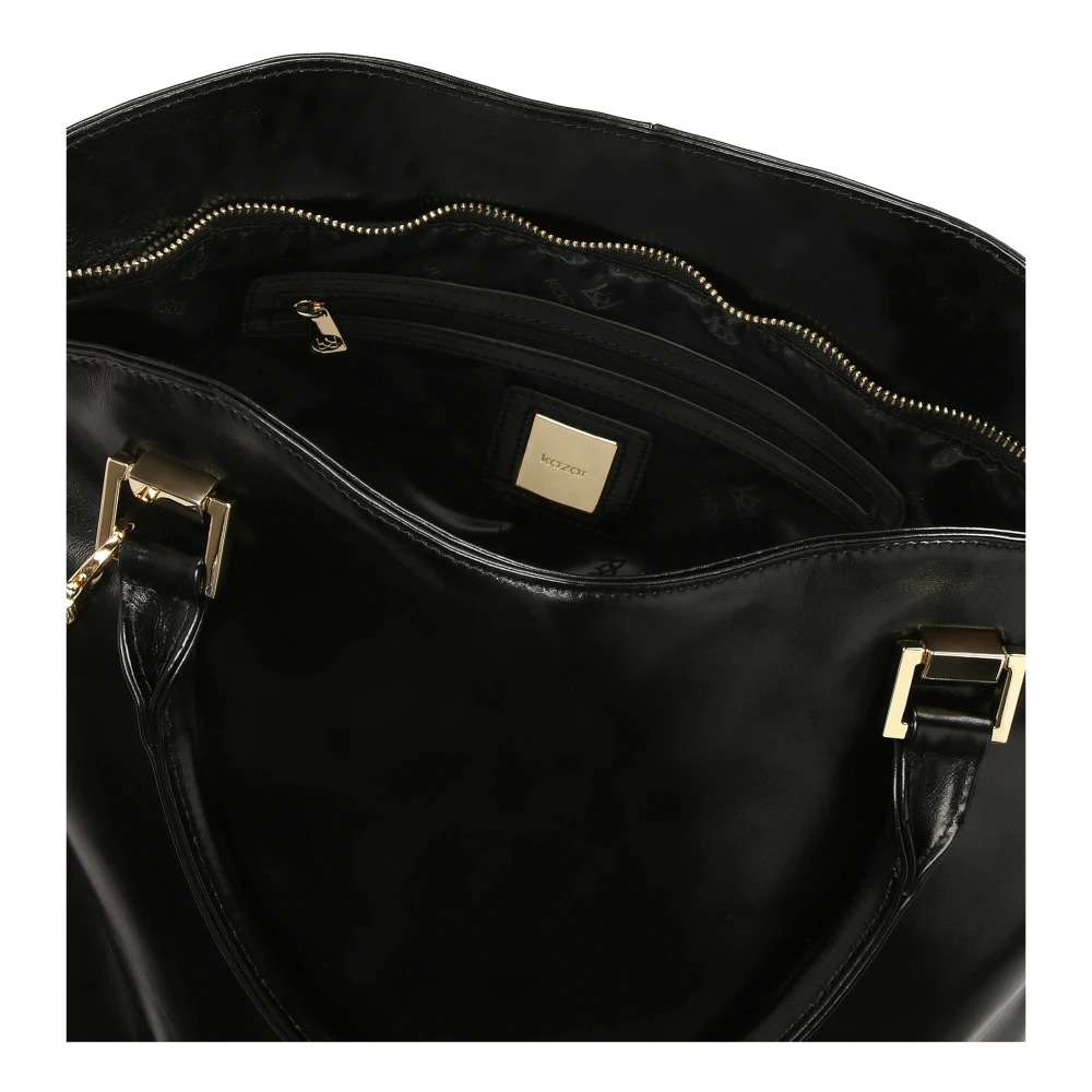 Kazar Grote casual leren handtas Black Dames