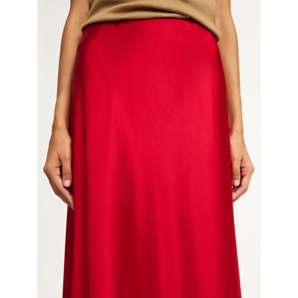 By Malene Birger Rode Boshan Rok A-lijn Midi By Herenne Birger Red Dames