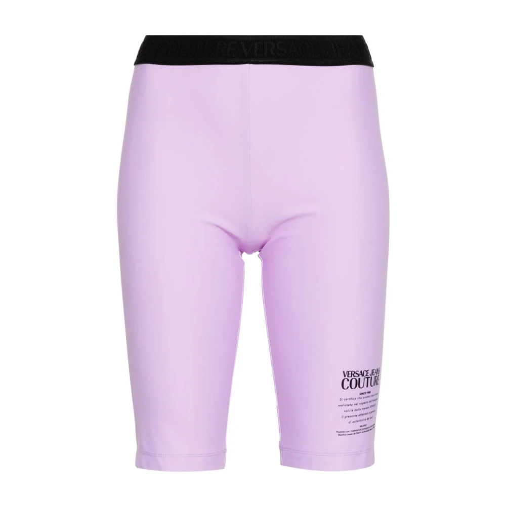 Versace Jeans Couture Paarse Shorts met Leggings Fuseaux Purple Dames