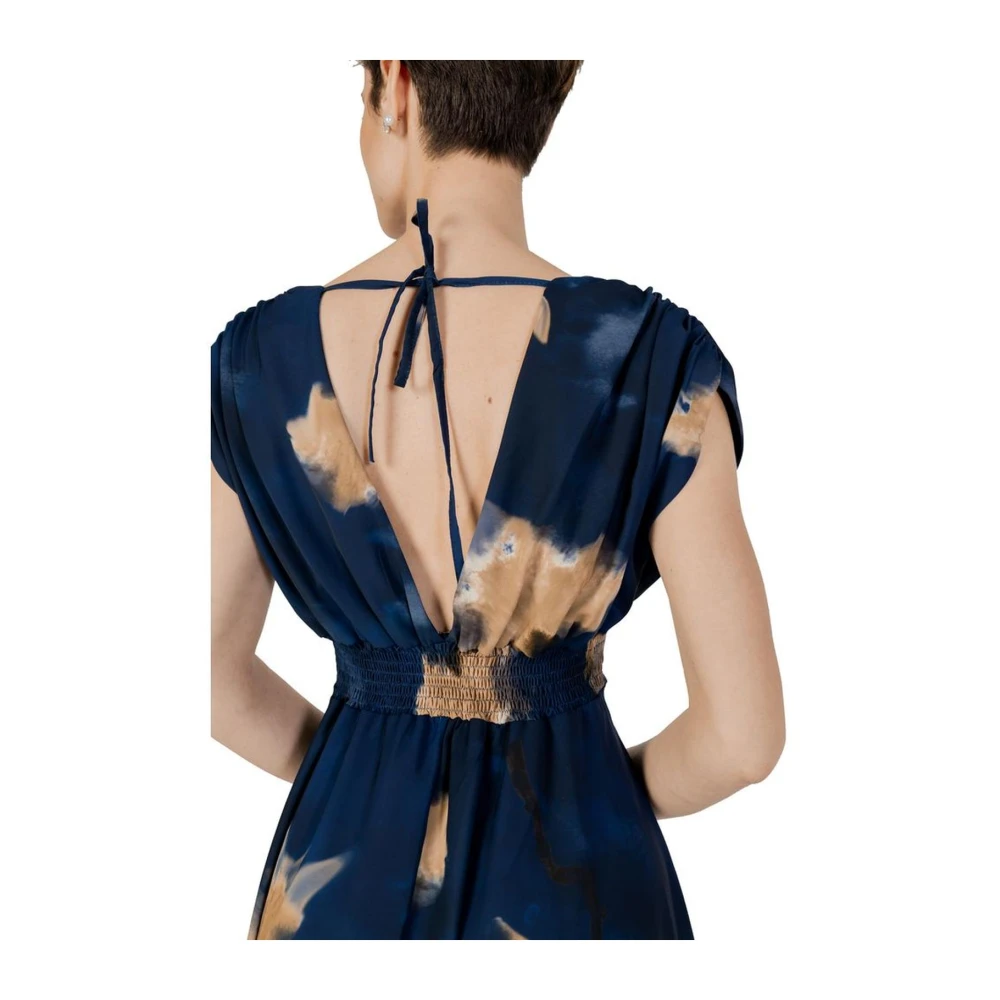 RINASCIMENTO Blauwe Lange Jurk van Polyester Blue Dames