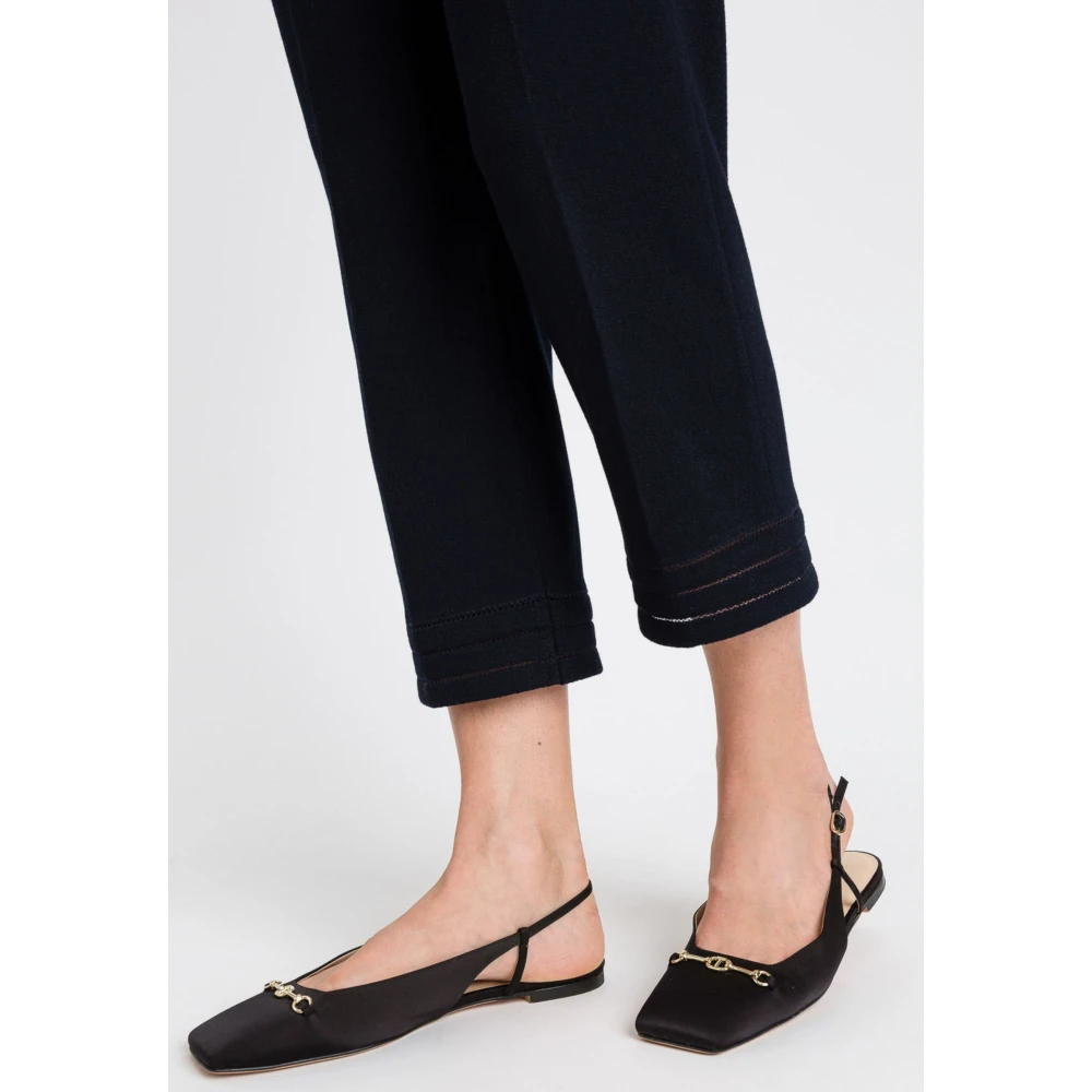 Twinset Blauwe geborduurde broek Blue Dames