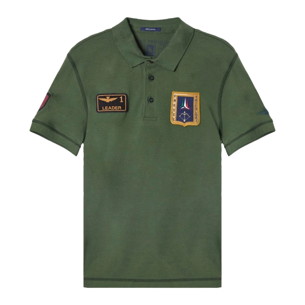 Aeronautica militare Polo Shirts Green Heren