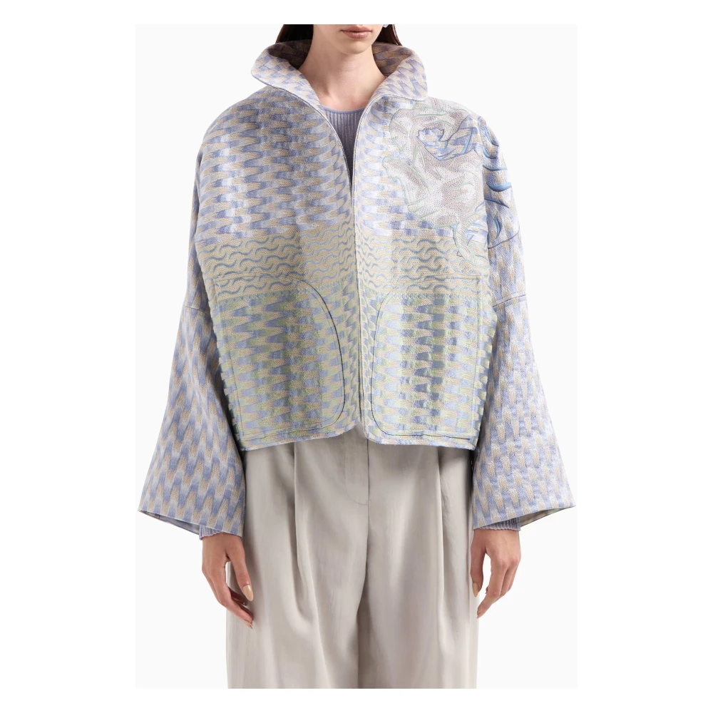 Giorgio Armani Veergrijze Caban Coat Gray Dames