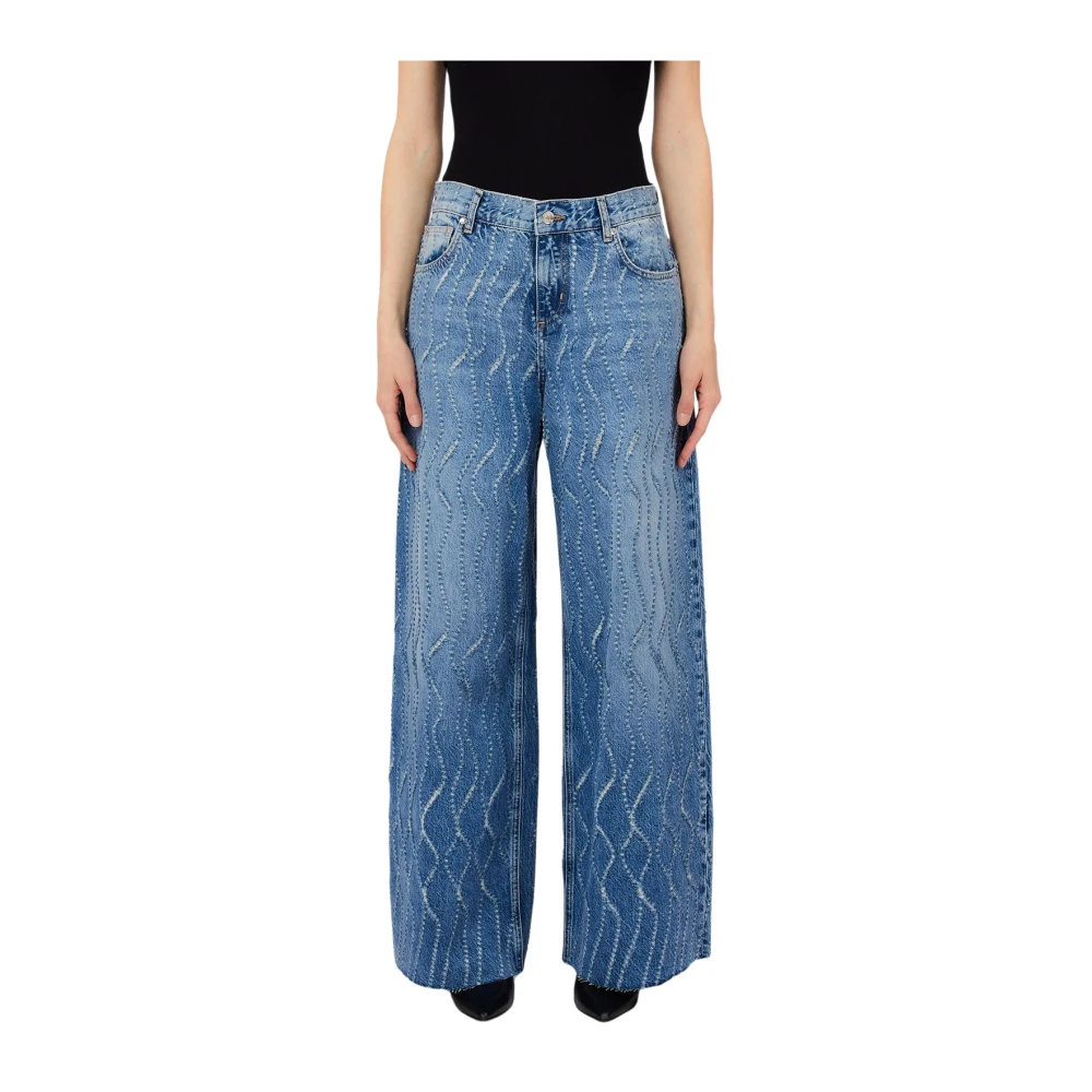 Liu Jo Vrouw Blauw Jeans Dames, W25, Katoen, Wide Leg Jeans
