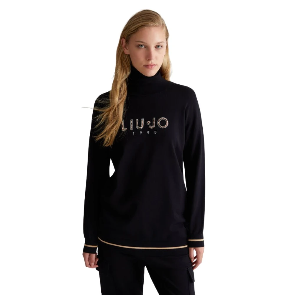 Liu Jo Gebreide Trui met Studs en Strepen Black Dames