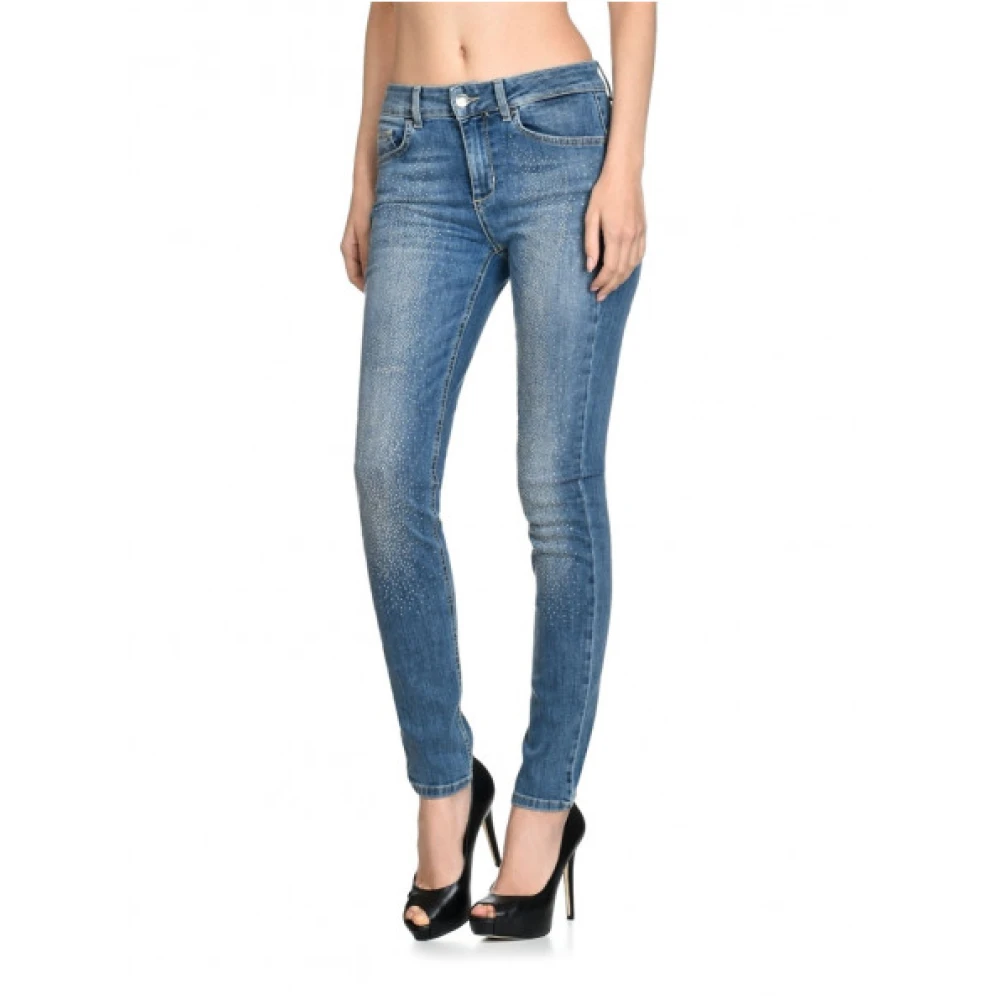 Liu Jo Divine Skinny Jeans met strass Blue Dames