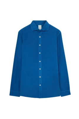 Slim Fit Bomullscorduroyskjorta med Spridkrage
